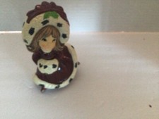 Vintage RB Japan Ceramic Christmas figurine/ice skater girl with muff picture