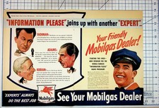 1940s Mobilgas Ad NBC Information Please Radio WWII Era Ephemera picture