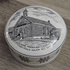 Vtg Jonroth Staffordshire Old Salem NC Home Moravian Church Trinket Box picture