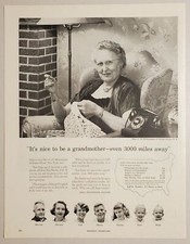1956 Print Ad Bell Telephone System Grandmother & Vintage Dial Phone picture