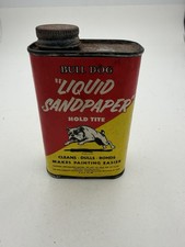 Vintage Can Liquid Sandpaper Super Cool Bulldog Graphic SHIPS FREE USA ￼ picture
