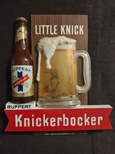 Rare 1950's 3-D Knickerbocker Beer Hanging Bar Sign 12