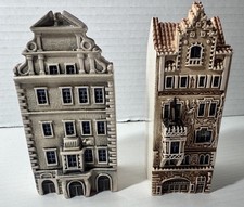 2 VTG Handmade Mini Prague Storch House & Townhouse Czech Town Porcelain Signed picture