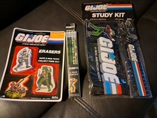 Vtg. 1986 GI Joe Stationary Set Die Cut Erasers, 4 Pk Pencils, Study Kit picture