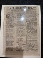 1775 London Chronicle Newspaper Revolutionary War Battle Lexington Concord Stamp picture