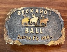 Vtg 1995 Santa Fe BUCKAROO BALL El Dorado Hotel Cowboy Belt Buckle, R.A. Guthrie picture