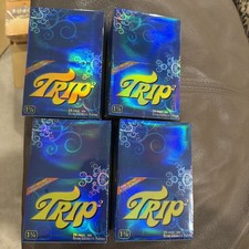 4X BOXES -  24 packs TRIP 2 CLEAR TRANSPARENT SEE THROUGH 1 1/4 ROLLING PAPERS picture