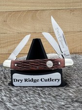 Boker Tree Brand Lg Stockman Pocket Knife D2 Tool Steel Jigged Brown Bone 110857 picture