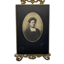 Vintage Ida Rosenberger Woman Portrait Studio Cabinet Card Photo 6x9 Sepia Orig picture