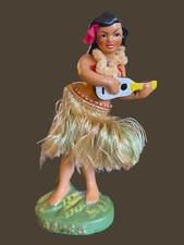 Vintage Hawaiian Hula Girl Nodder w/ Ukulele & Bikini Composition Japan 6.75” picture
