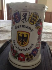 German Beer Stein (Trick Stein) w/German Eagle & Crests & Lithophane picture