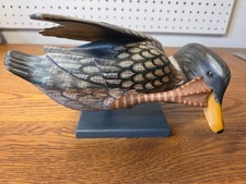Vintage Hand Carved Hand Painted Wooden Duck picture