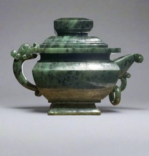 Natural Canadian River Jade Teapot, 6.75