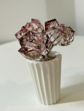 RETIRED Swarovski Crystal Bouquet of Roses Figurine PLUS FREE Crystal Quartz picture