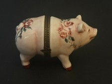 1990 Studio USA Pig Hand-Painted Pig Trinket Box picture