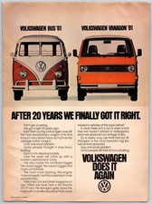 Volkswagen Vintage Magazine Ad Bus Vanagon Comparison 1981 Full Page VW T1 T3 picture