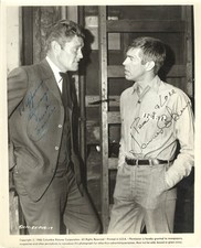 ACTION ACTORS CHUCK CONNORS & JAMES COBURN, SIGNED VINTAGE PROMOTIONAL PHOTO picture