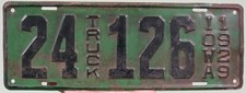 RARE 1929 IOWA LICENSE PLATE TRUCK picture