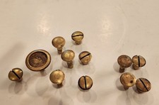 Antique The Simonds Saw Mfg Co Brass Medallion w/button screws - PLUS 2 extras picture