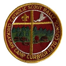 1970 Chickasaw Council Camp Currier Catholic Scout Rally Patch Boy Scout BSA picture