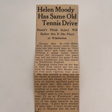 Helen Wills Moody Tennis Chicago Wimbledon 1935 Mpls Newspaper Ad SAG7-M15 picture