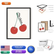 HAUS AND HUES Vintage Cherry Wall Art Poster 12x16 Black Frame picture