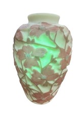 Vintage Phoenix Consolidated Tricolor Dogwood Vase Uranium Glass Art Deco picture