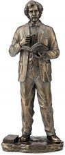 11 1/4 Inch Mark Twain the Great American Writer Resin Sculpture Bronze Finish S picture