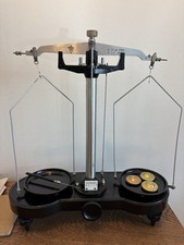 Vtg MCM Soviet Lab Balance Scale Bakelite & Wooden Case Weight Set USSR Pharmacy picture