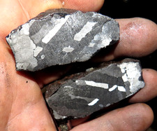 BEAUTIFUL 139 GM. ETCHED CANYON DIABLO METEORITE PAIR ARIZONA 64 & 75 gm picture