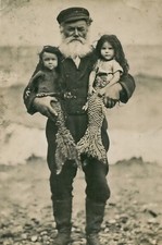 FISHERMAN with two MERMAID Babies Water Baby - Postcard Reprint picture