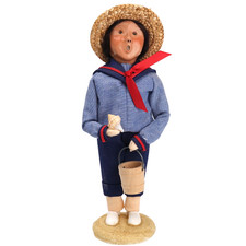 Byers Choice 2006 Beach Boy Shell Pail Straw Hat Seashore Caroler VERY RARE picture