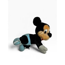 Vintage 1984 Disney Baby Mickey Mouse Plush Crawling Blue Diaper 10 inch Toy picture