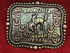 Bronczila Bronc Riding X~Treme Rodeo Champion Trophy Buckle☆Monahans Tx☆1992☆951 picture