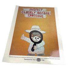 Vintage 1980’s AAA Club DOUBLE SIDED Safety 16x20” Laminated Poster USA picture