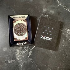 Zippo Lighter White Inlay Compass Mother of Pearl Nautical New In Box picture