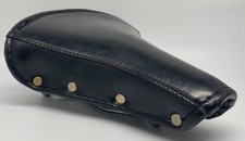 Vintage Schwinn Approved Bicycle Saddle Seat Black Vinyl Coil Spring Riveted picture