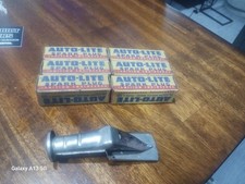Vintage NOS (6) Auto-Lite Spark Plugs P-4 + Swing Spout For Motorcycle picture