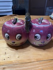 Vintage 1950’s Japan Apple Face Anthropomorphic Condiment/ Jam Jar picture