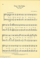 DUKE UNIVERSITY vintage original song sheet c1932