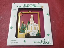 Gloria Duchin Inc Engraved Church W/ Swarovski Crystal Ornament Made In The USA picture