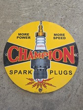 VINTAGE 1957 SPARK PLUGS PORCELAIN SIGN 12