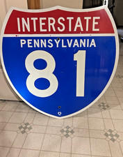 VINTAGE METAL SIGN ORGINAL PENNSYLVANIA RETIRED PA ROUTE 81 ROAD SIGN 1986 picture