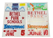 Kennywood Park School Picnic Poster Lot Bethel Park 1994 & 1998 Vintage Sign picture