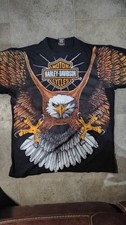 Vintage 1996 Harley-Davidson Eagle All-Over Print T-Shirt Large picture