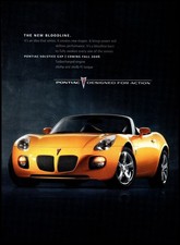 2006 Pontiac Solstice GXP Convertible Roadster Vintage Print Ad Wall Art picture