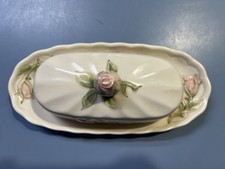 Vintage Franciscan Desert Rose Covered Butter Dish 1/4 Lb Tray & Lid Rosebud picture