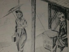 VINTAGE 1946 WWII Sixth Army Around Kyoto Sketch Book Complete Set + Bonus Print picture
