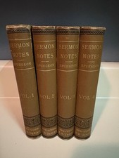 Antique C H Spurgeon My Sermon Notes Complete 4 Vol Set 1902 Inscribed Treat picture