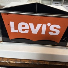 levis Jeans store display sign 1970s Three Sided Triangle Shape, Metal Acrylic picture